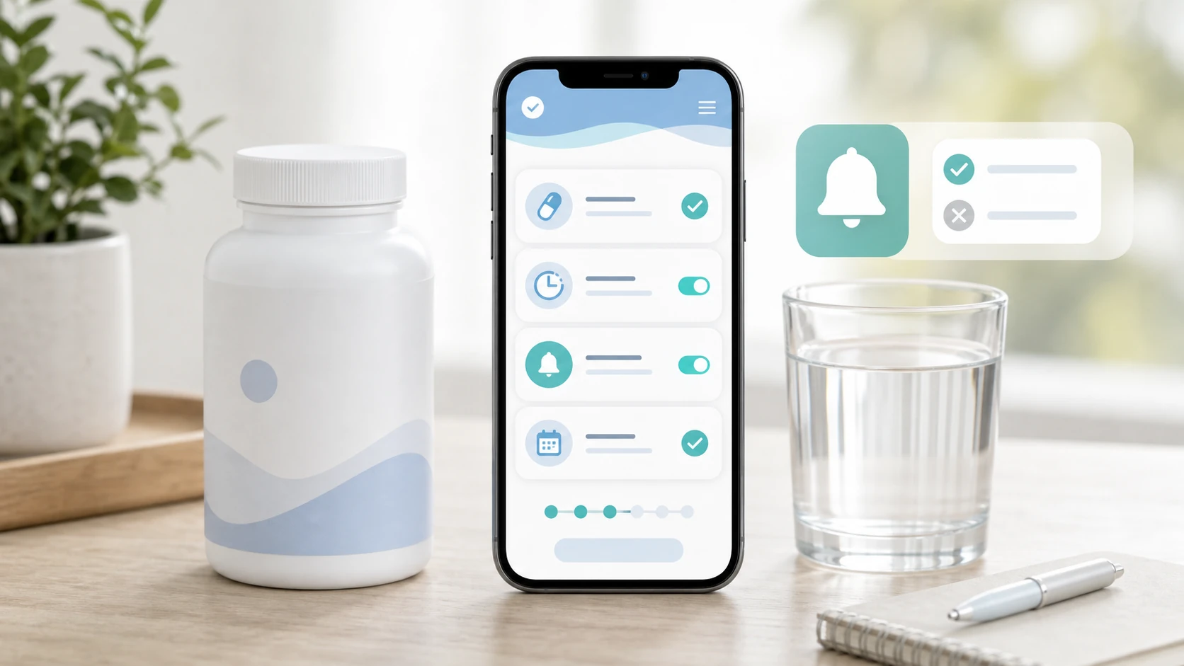 Vitamin Alerts app showing how to set supplement reminders on your phone.