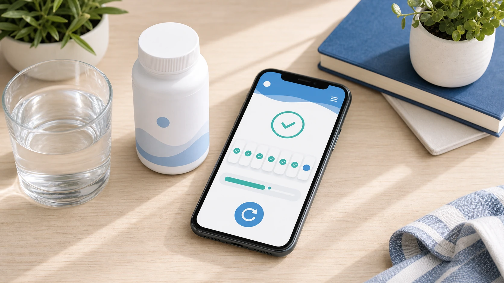 A simple weekly tracker makes daily supplement consistency visible at a glance.